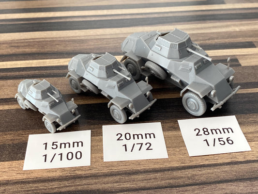 SD KFZ 222 German WW2 Light reconnaissance vehicle  - 3D Resin Printed 28mm / 20mm / 15mm Miniature Tabletop Wargaming Vehicle