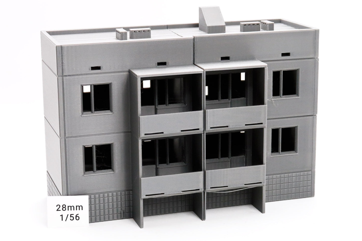 Soviet Apartments Block Type 2 - Zona Alfa / Cold War in the East - 3D Printed Miniature Wargaming Terrain 28mm / 20mm / 15mm Scale