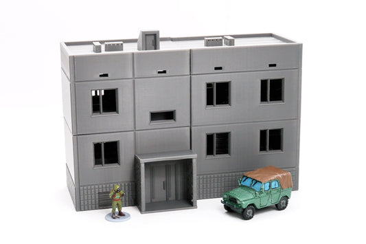 Soviet Apartments Block Type 2 - Zona Alfa / Cold War in the East - 3D Printed Miniature Wargaming Terrain 28mm / 20mm / 15mm Scale
