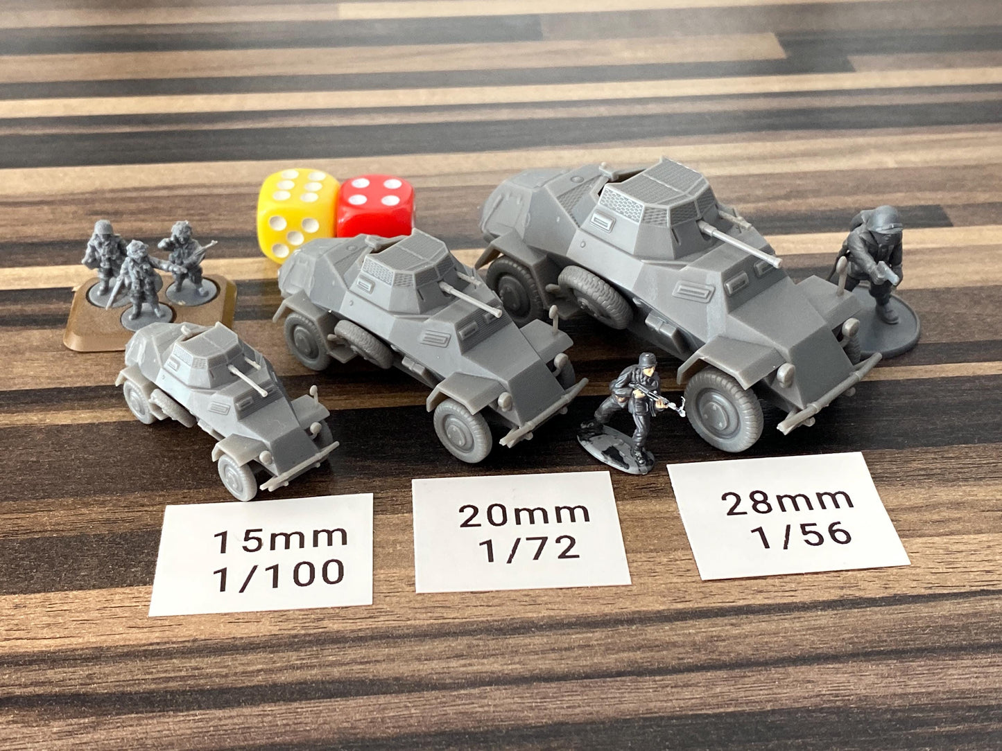 SD KFZ 222 German WW2 Light reconnaissance vehicle  - 3D Resin Printed 28mm / 20mm / 15mm Miniature Tabletop Wargaming Vehicle