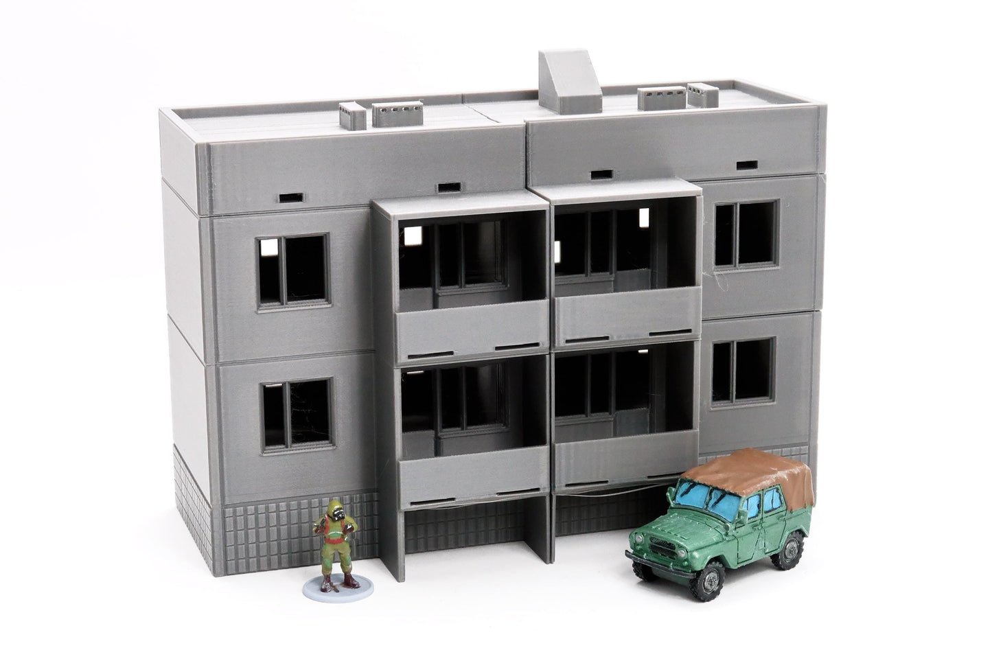 Soviet Apartments Block Type 2 - Zona Alfa / Cold War in the East - 3D Printed Miniature Wargaming Terrain 28mm / 20mm / 15mm Scale