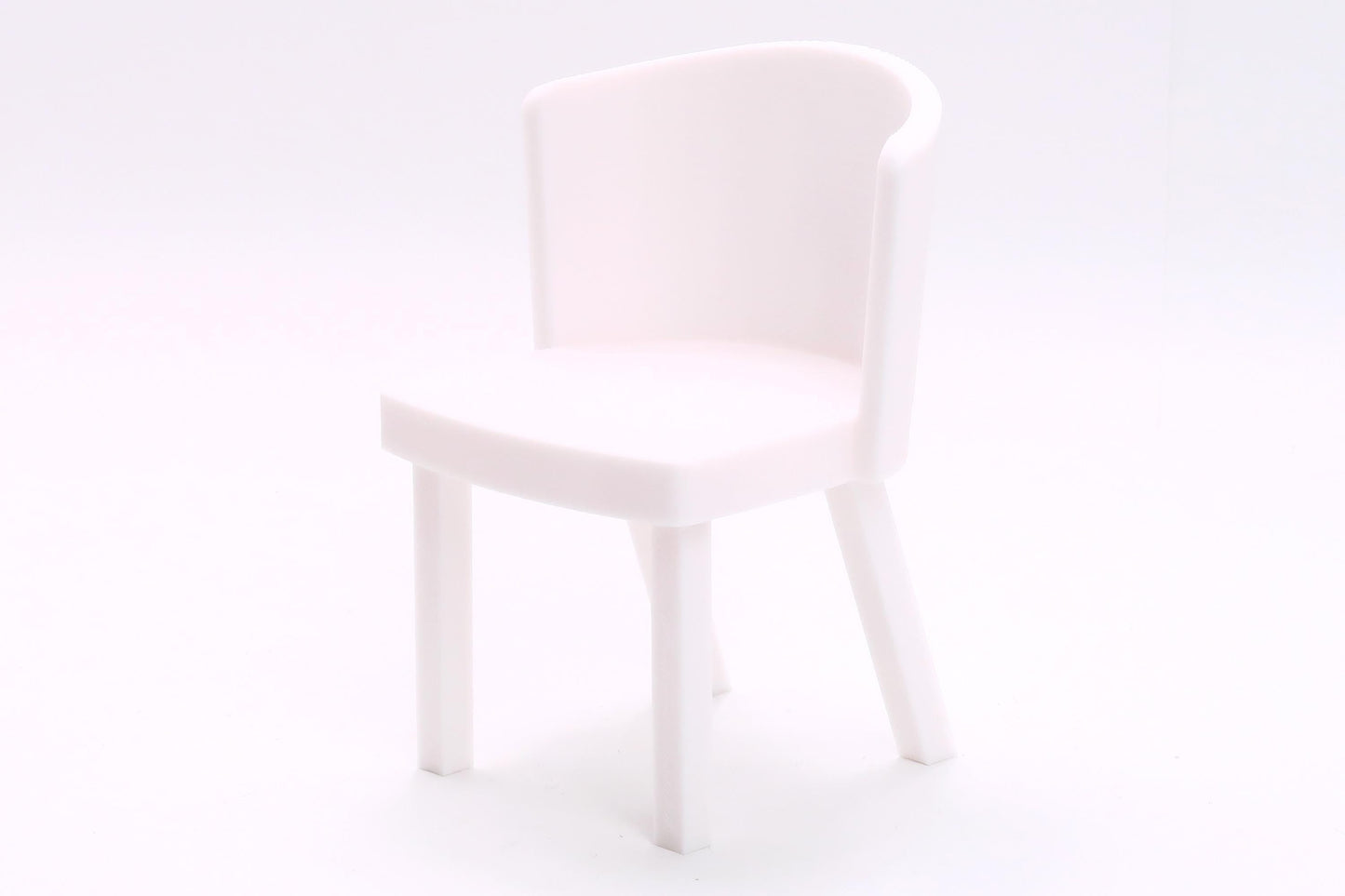 1:6 Scale Modern Dining Chair – 3D Printed Dollhouse Furniture for Barbie & Play Dolls