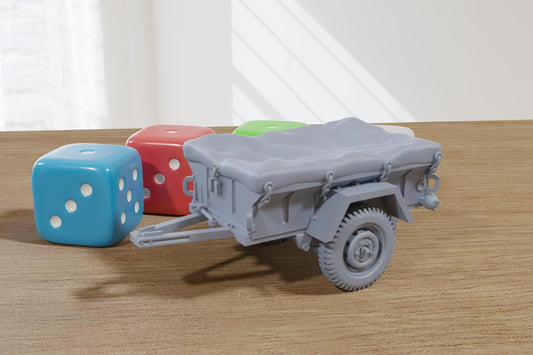 M416 Trailer- US Army  Light Utility Vehicle - 3D Printed Miniature Tabletop Wargaming Combat Vehicle 28mm / 15mm  Scale