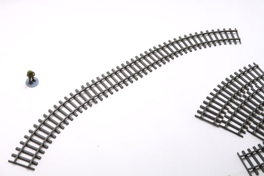 3D Printed 28mm Train Tracks for Wargaming – Curved or Straight Set of 6 | Miniature Terrain