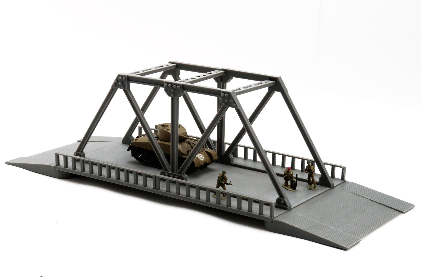 Pratt Truss Bridge - 3D Printed Miniature Wargaming Terrain 28mm / 20mm / 15mm Scale