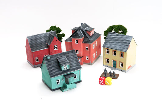 Fulda Cap West German Village Set Vol. 1 - 3D Printed Miniature Cold War Era Wargaming Terrain 28mm / 20mm / 15mm Scale