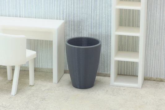 Modern Round Flower Pot | 1:12, 118, 124 Scale Dollhouse Decor | 3D Printed Miniature Made in Germany