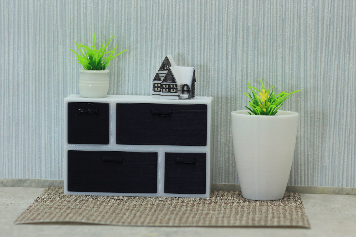 Modern Cupboard Combination | 1:12, 18 Scale Dollhouse Furniture | 3D Printed Storage Unit