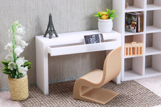 Modern Make-up / Writing Desk | 1:12, 18 & 6 Scale Dollhouse Furniture | 3D Printed Miniature
