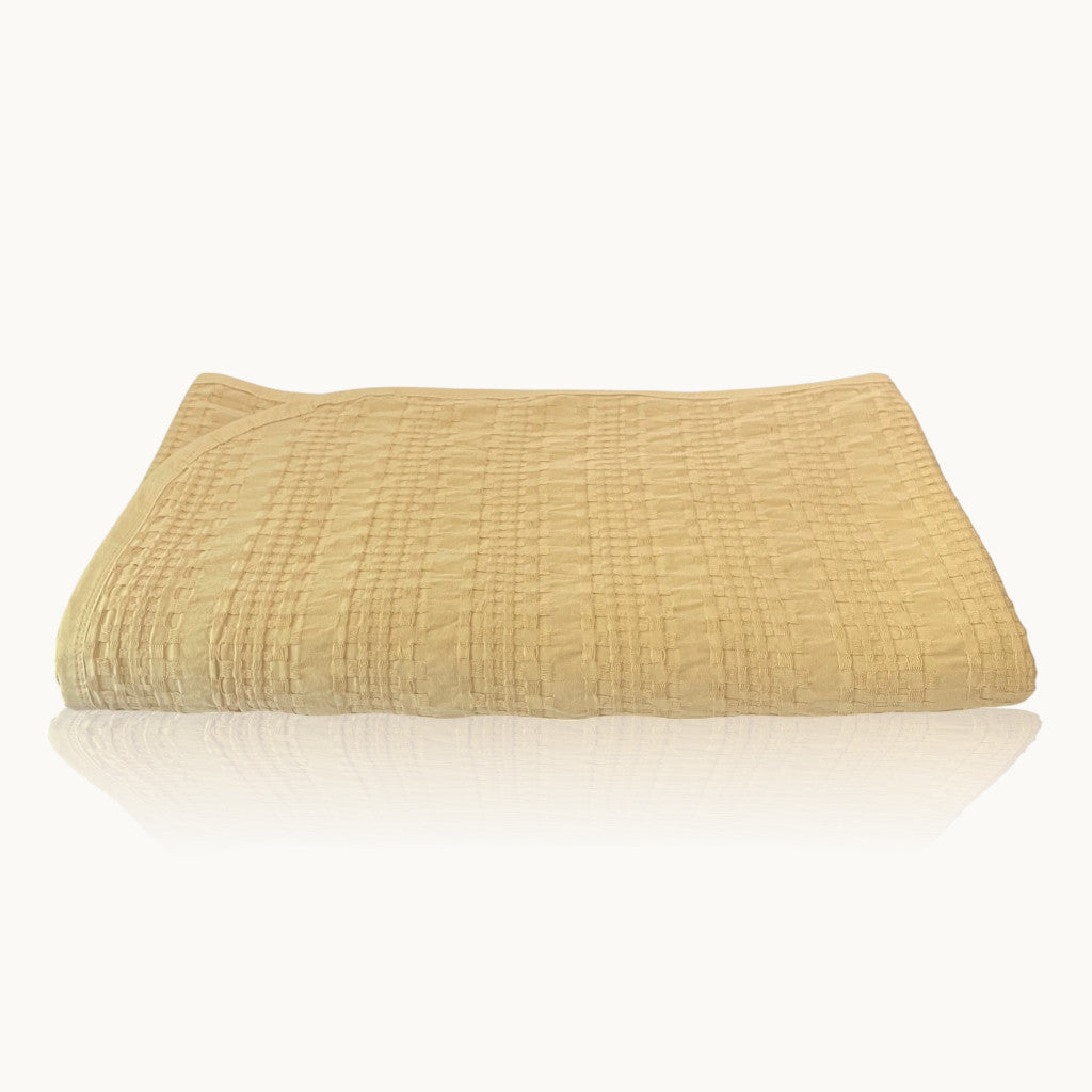 Rúmteppi úr bómullarpiqué með vöfflumynstri