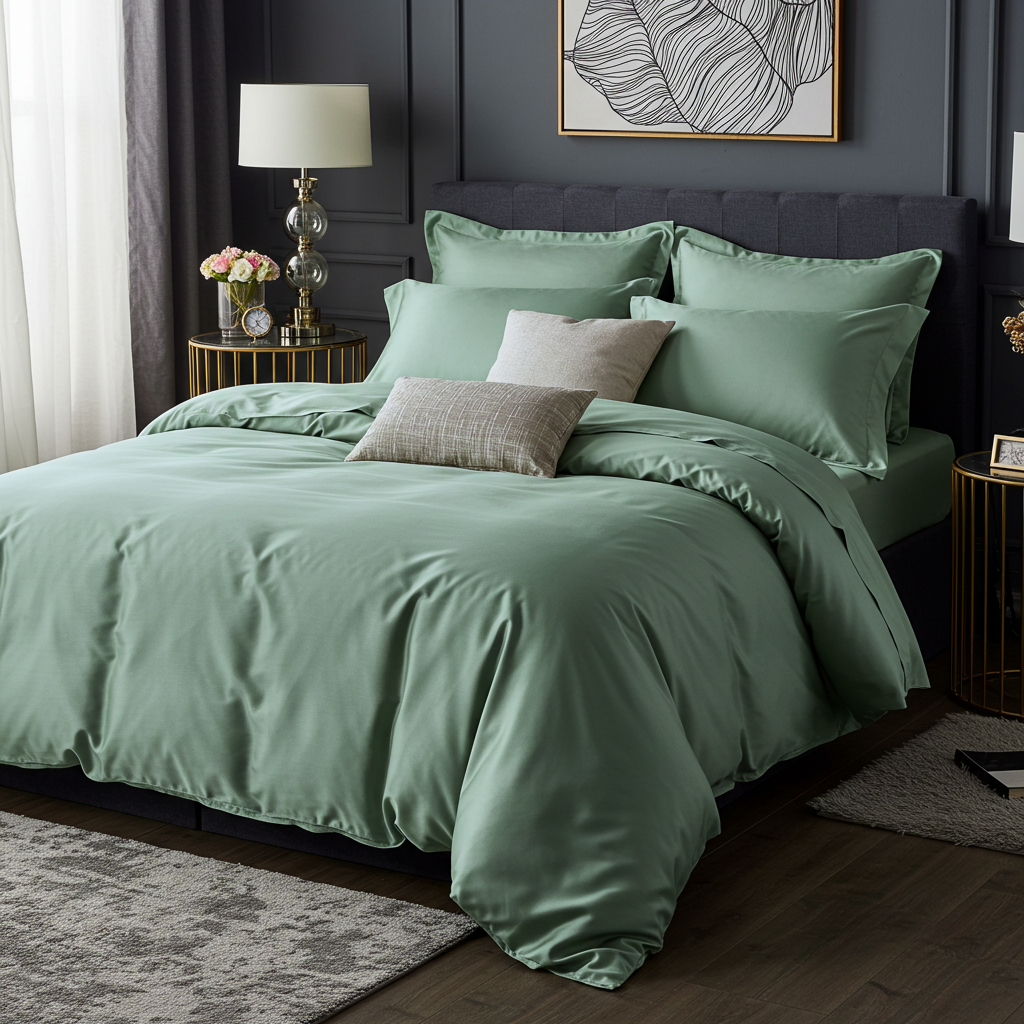 Heillandi bómullar-satín rúmföt