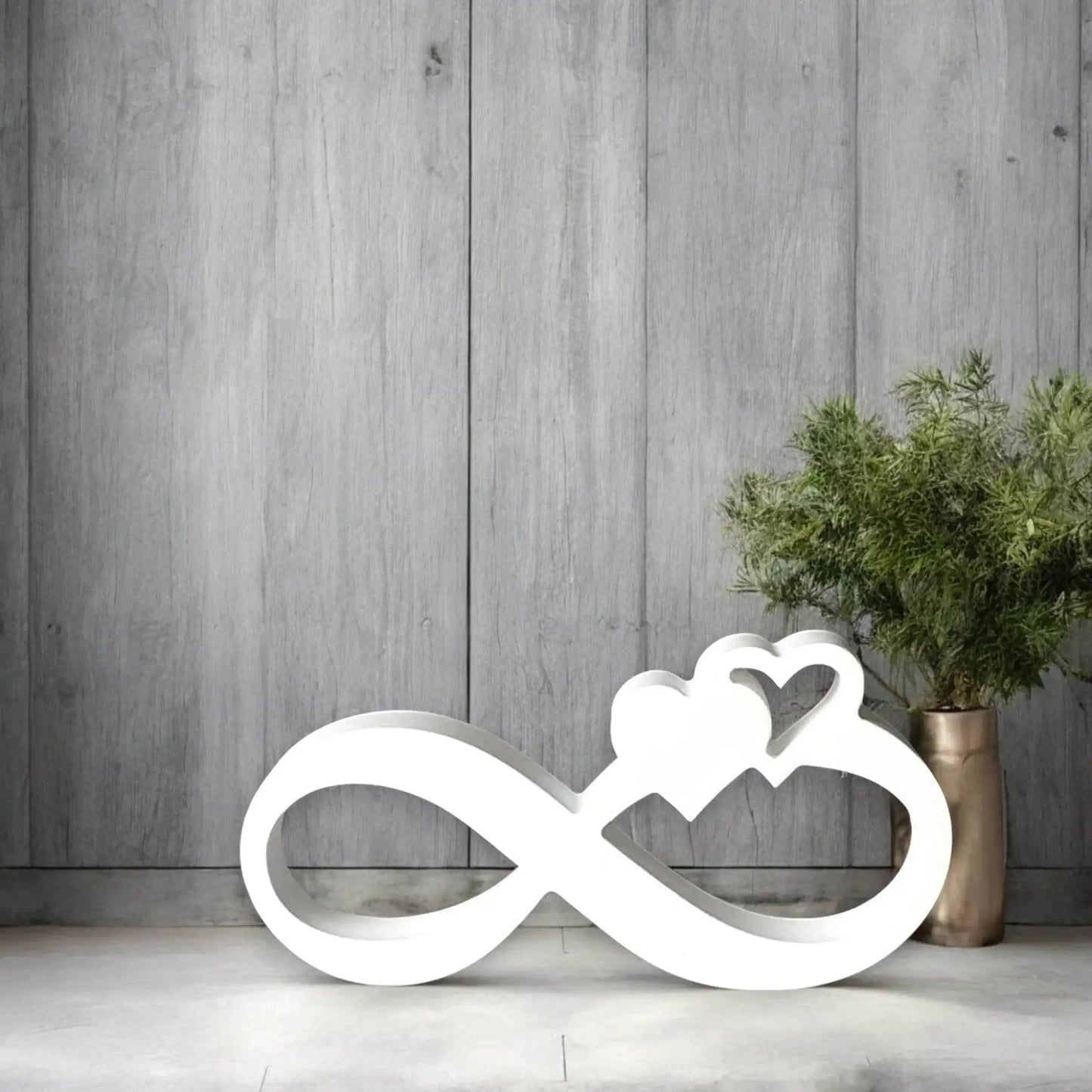 Infinity-Deko mit Herz – Symbol unendlicher Liebe im modernen Design
