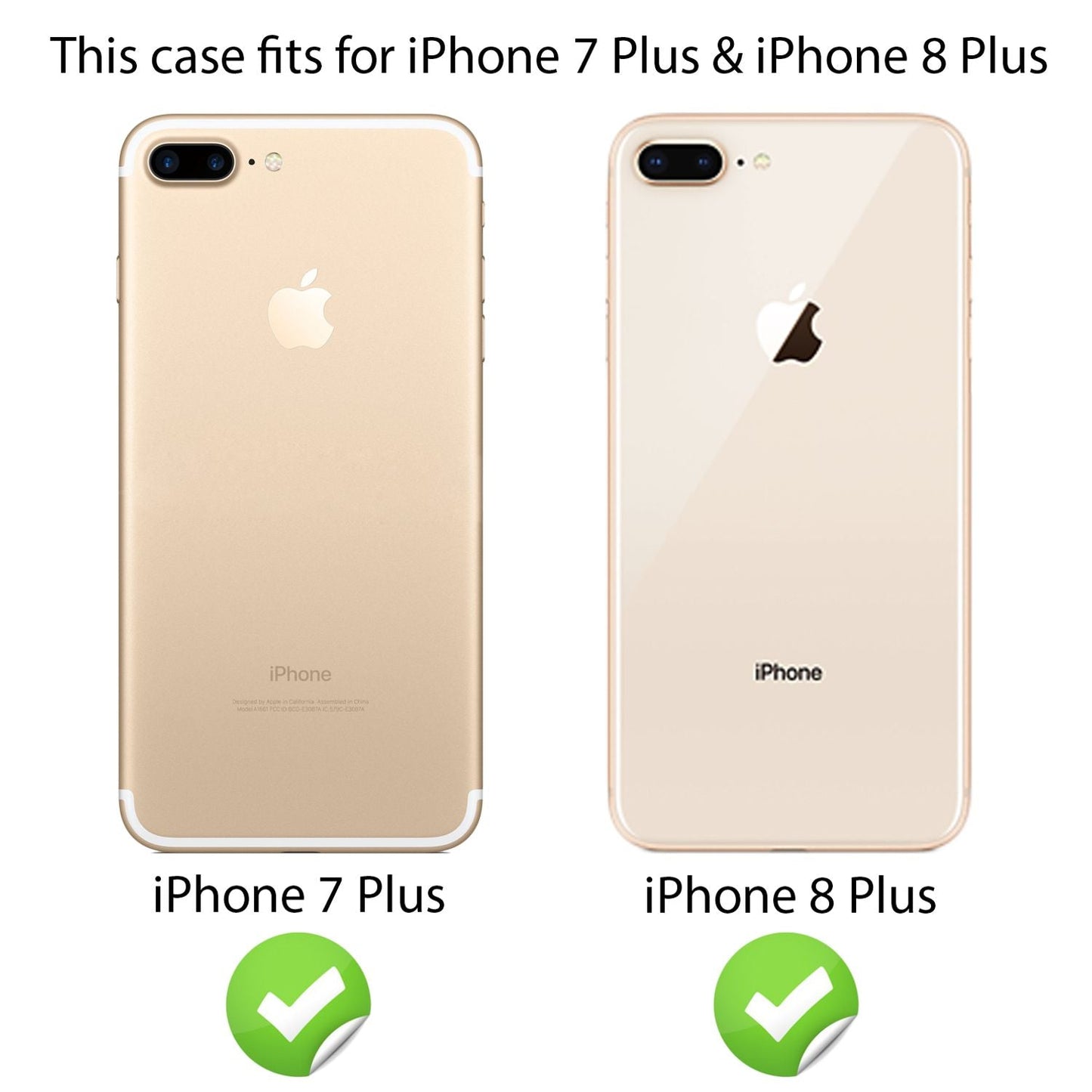 NALIA skjávörn fyrir iPhone 8 Plus / 7 Plus, 5D skjávörn sem hlífir allan sólarhringinn.