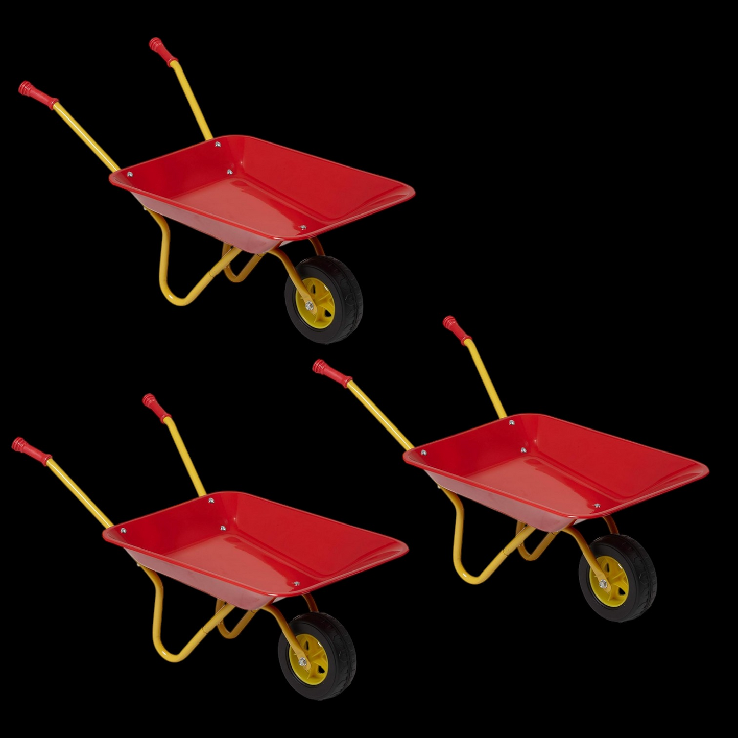 Izzy barnahjólbörur í B-flokki, garðhjólbörur, fyrir börn 2 ára og eldri, úr gúmmíi, 3 stykki