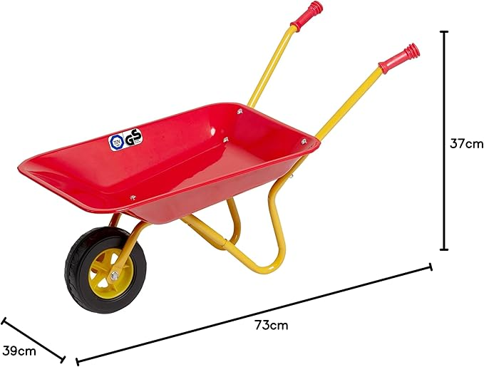 Izzy barnahjólbörur í B-flokki, garðhjólbörur, fyrir börn 2 ára og eldri, úr gúmmíi, 3 stykki