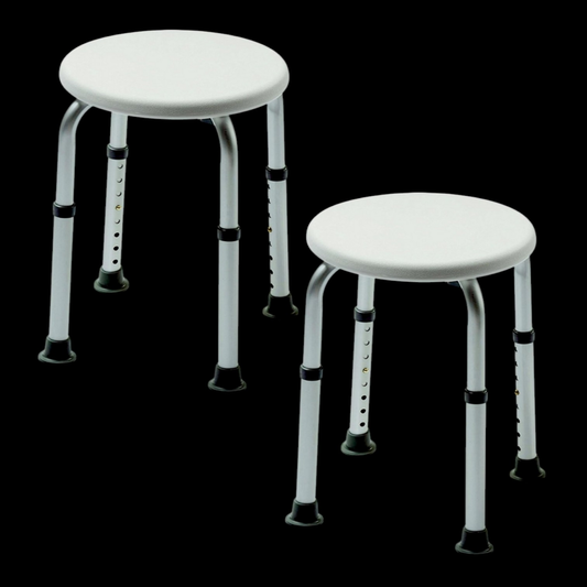 B-lager Izzy kringlótt baðstóll sturtustóll baðherbergisstóll sturtuhjálp eldri borgara kringlótt