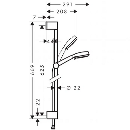 Hansgrohe "Crometta 100 Vario" Brause-Set mit Thermostat-Armatur (chrom)