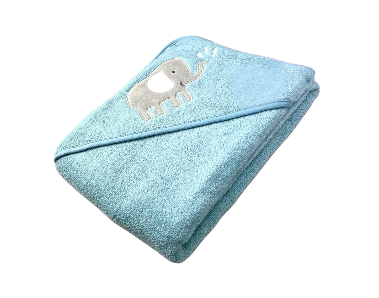 Baby Kapuzenbadetuch Elefant » Badetuch Groß 100 x 100 cm » Kleinkind Bade Handtuch mit Kapuze » 100% reine Baumwolle