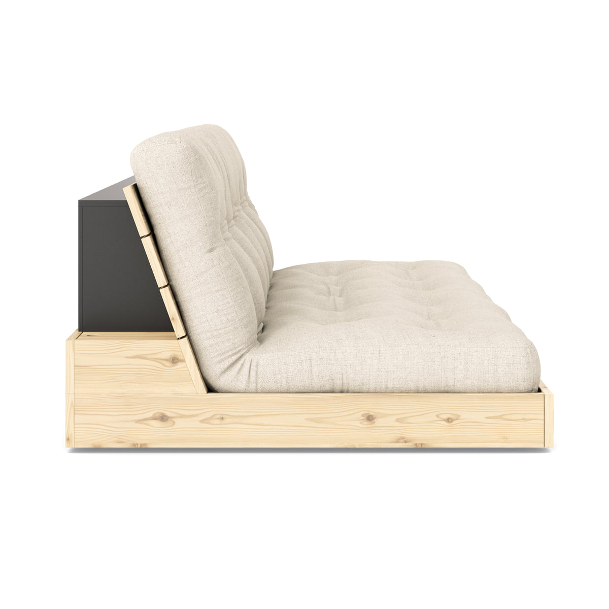Svefnsófi/futon-rúm í B-flokki, Karup Design, úr furu, náttúrulegri futon-dýnu, gölluð vara.