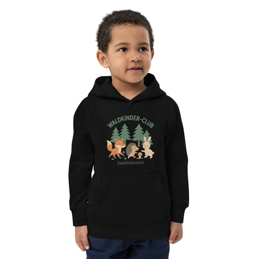 Kinder-Hoodie Waldkinder Club – Abenteuer beginnen draußen im Baddeldaddel Design
