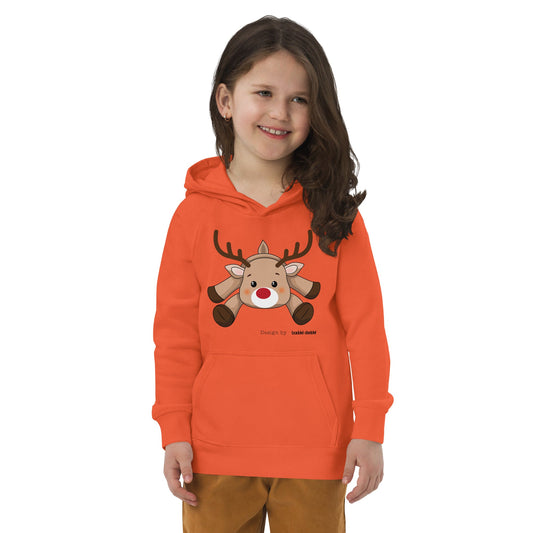 Weihnachtsrentier Öko-Kapuzenpullover für Kinder – Warm & Umweltfreundlich