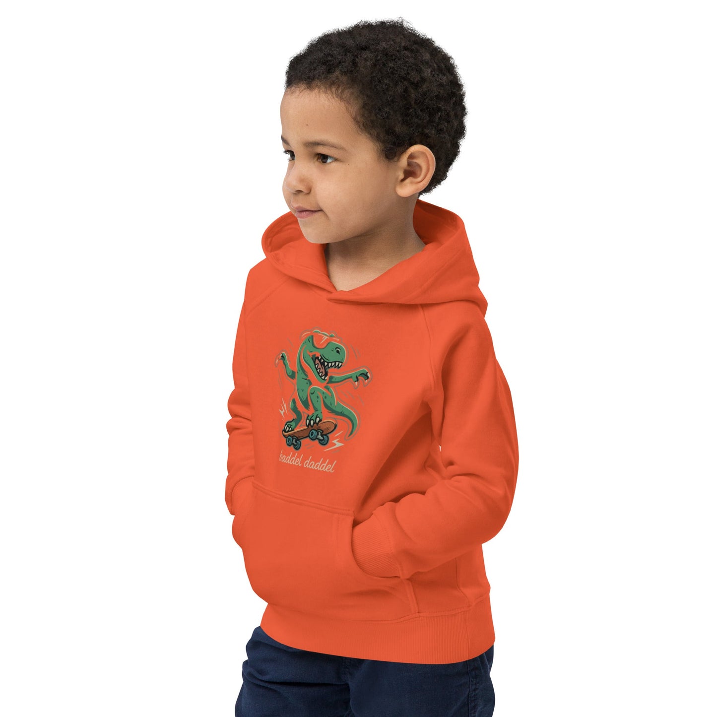 Hoodie Dino Skater – Urzeit-Power trifft Streetstyle im Baddeldaddel Design!