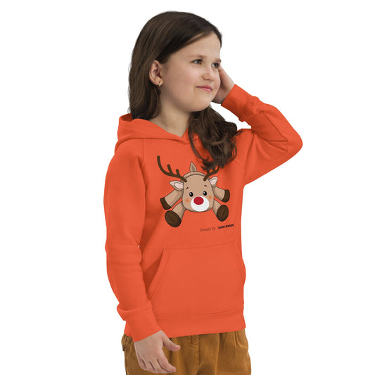 Weihnachtsrentier Öko-Kapuzenpullover für Kinder – Warm & Umweltfreundlich