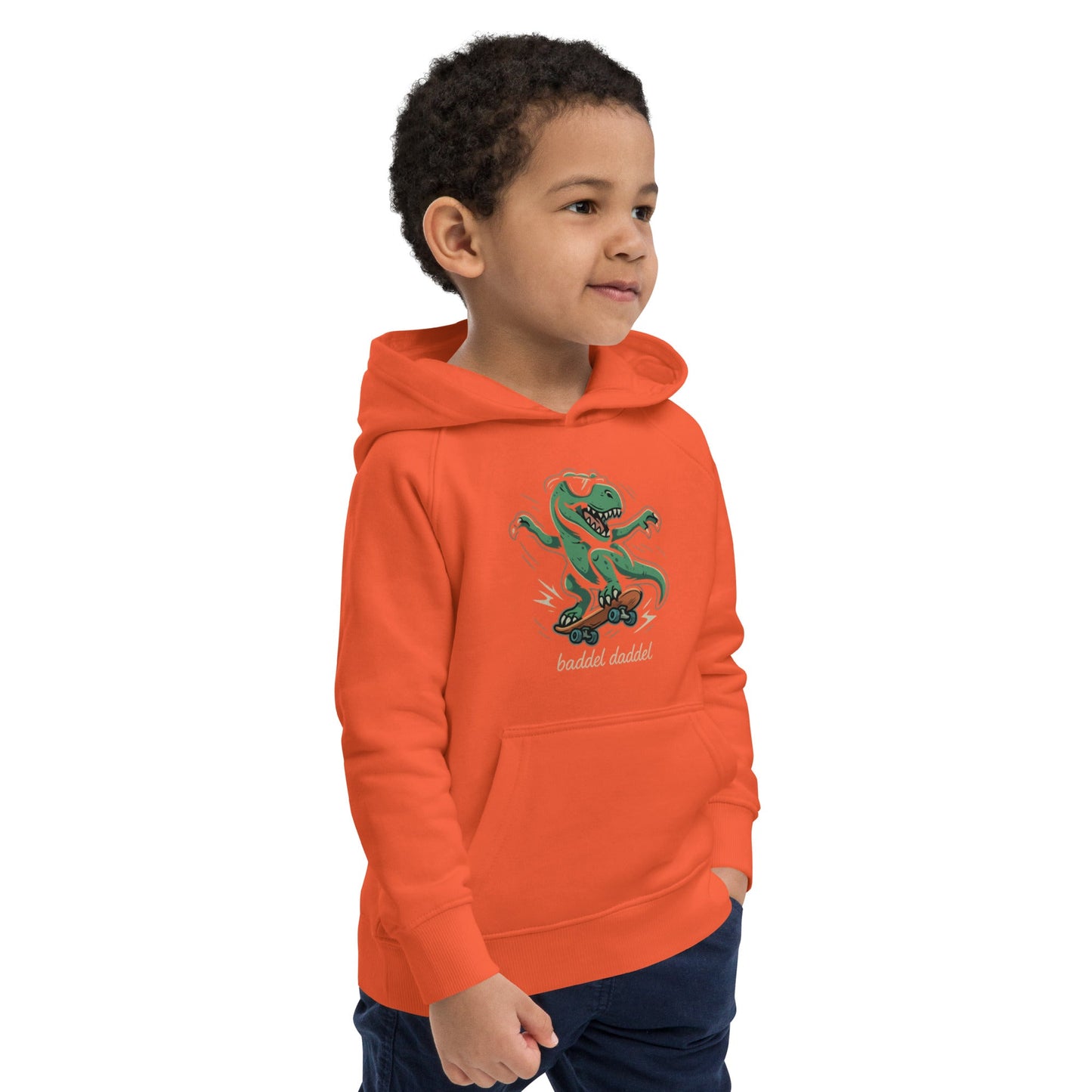 Hoodie Dino-Abenteuer – Warm, wild & nachhaltig im Baddeldaddel Design!
