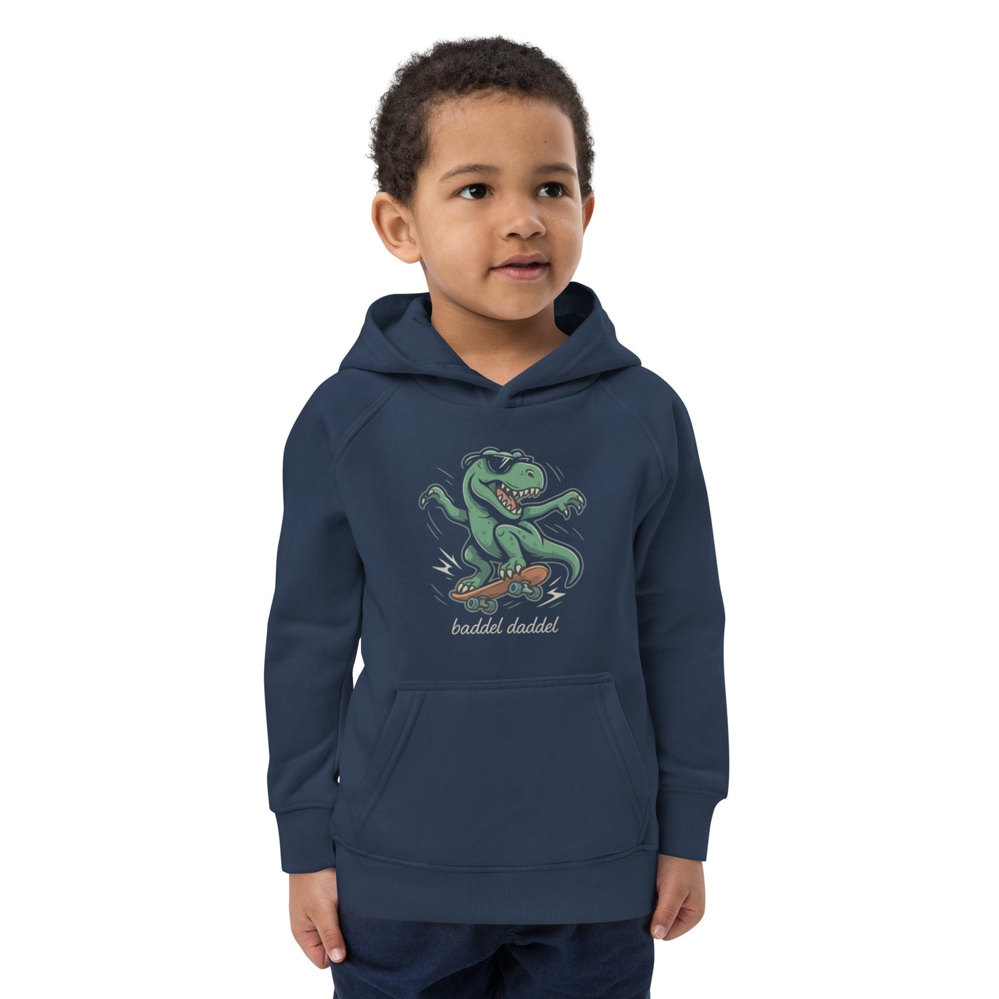 Hoodie Dino-Abenteuer – Warm, wild & nachhaltig im Baddeldaddel Design!
