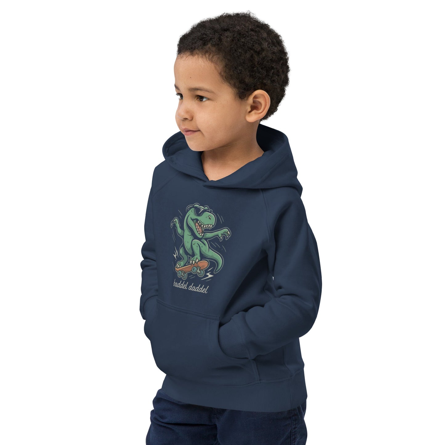 Hoodie Dino-Abenteuer – Warm, wild & nachhaltig im Baddeldaddel Design!