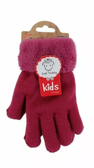 Kinder Winter Handschuhe » Strickhandschuhe » Fingerhandschuhe warme Soft Teddy Füllung » gefütterte Kinderhandschuhe