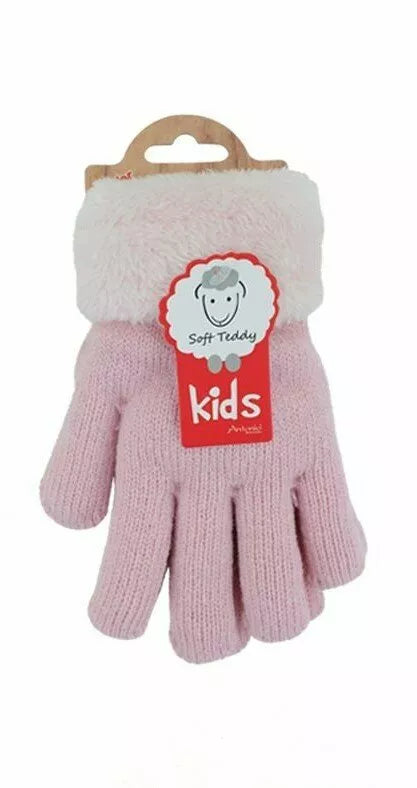 Kinder Winter Handschuhe » Strickhandschuhe » Fingerhandschuhe warme Soft Teddy Füllung » gefütterte Kinderhandschuhe