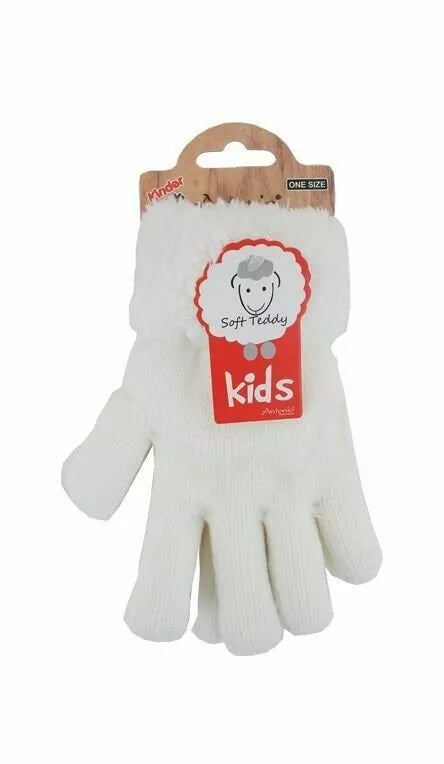 Kinder Winter Handschuhe » Strickhandschuhe » Fingerhandschuhe warme Soft Teddy Füllung » gefütterte Kinderhandschuhe