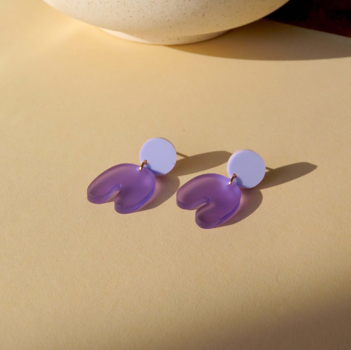 Flieder lila transparent Squishy Arch Bogen Ohrringe