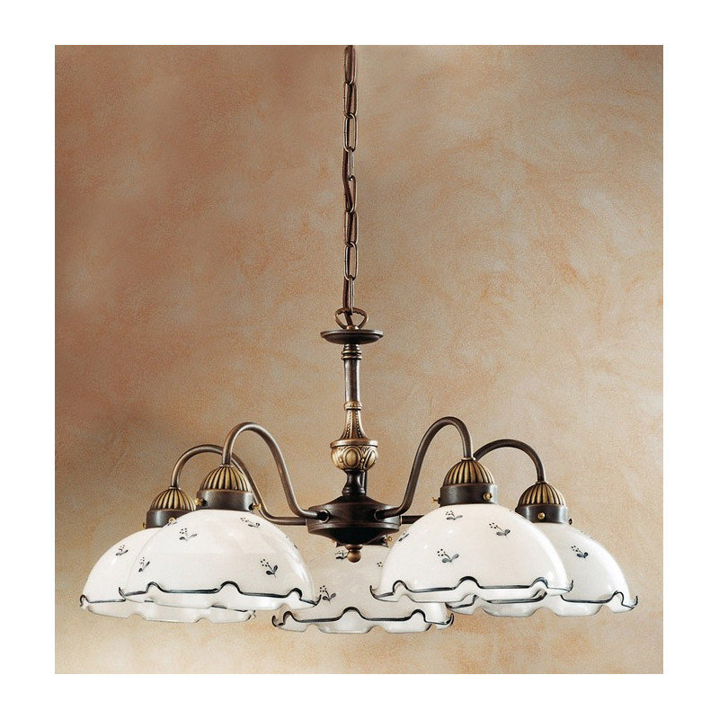 Kolarz Nonna hengiljós í B-flokki, hvítt/blátt, 5 ljósastaura lampi, kastljós