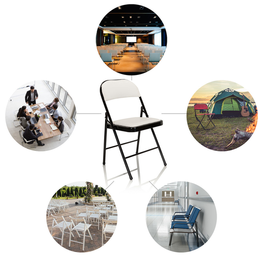 B-grade Hjh Office conference chair / visitor chair / folding chair Tudela PU white chair seat