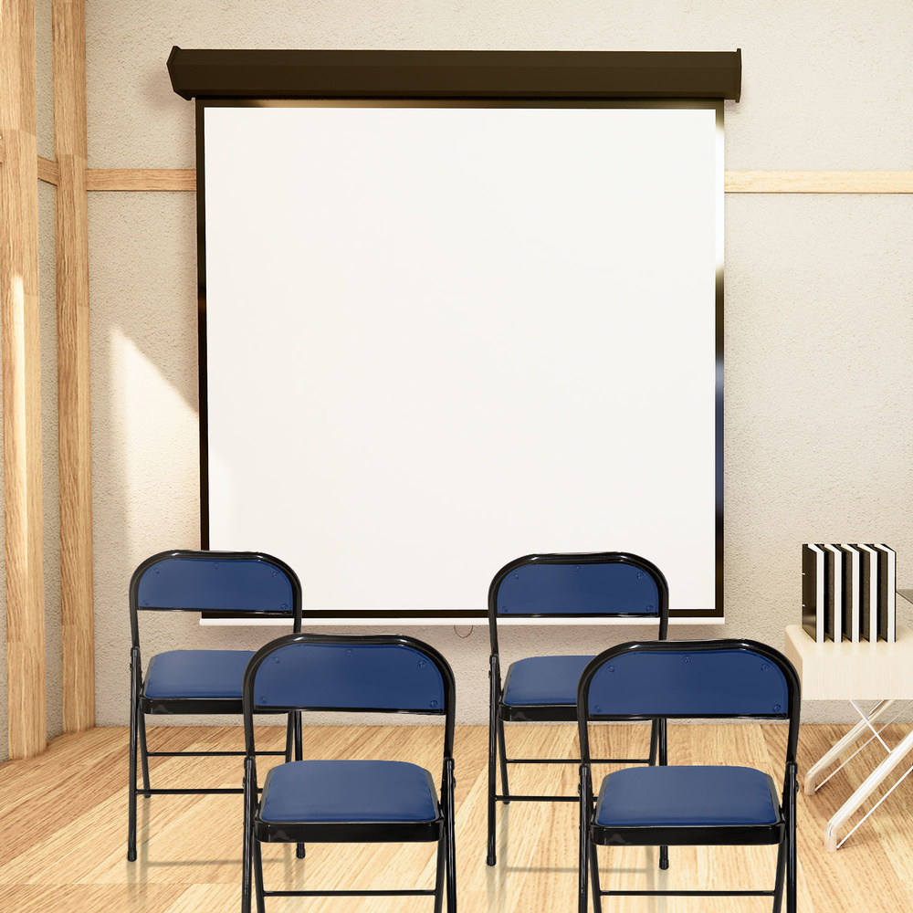 B-stock Hjh Office folding chair, conference chair, blue faux leather, Tudela