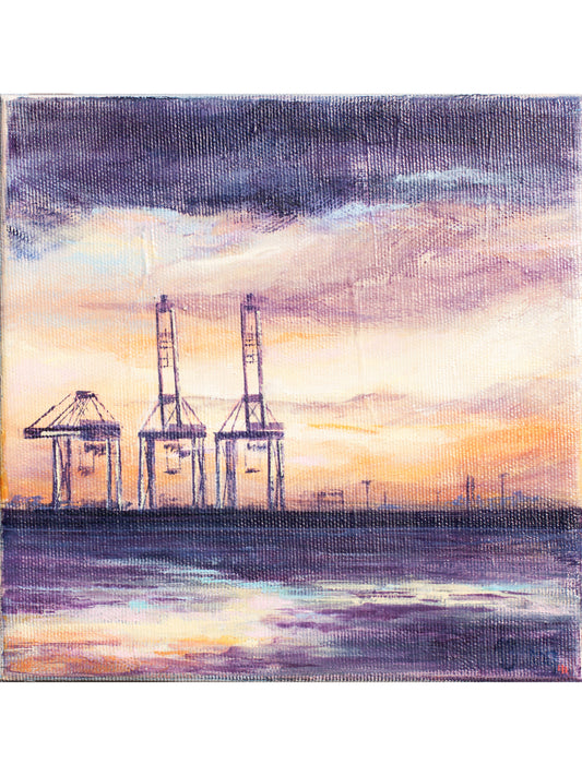 "Cranes in the Port of Hamburg" by Ute Bresch