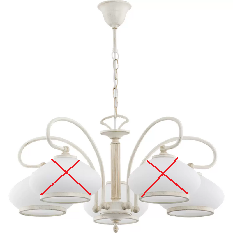 B-Ware Kronleuchter Astoria Deckenlampe Deckenlicht Leuchte Glasschirme Siehe Text/Foto