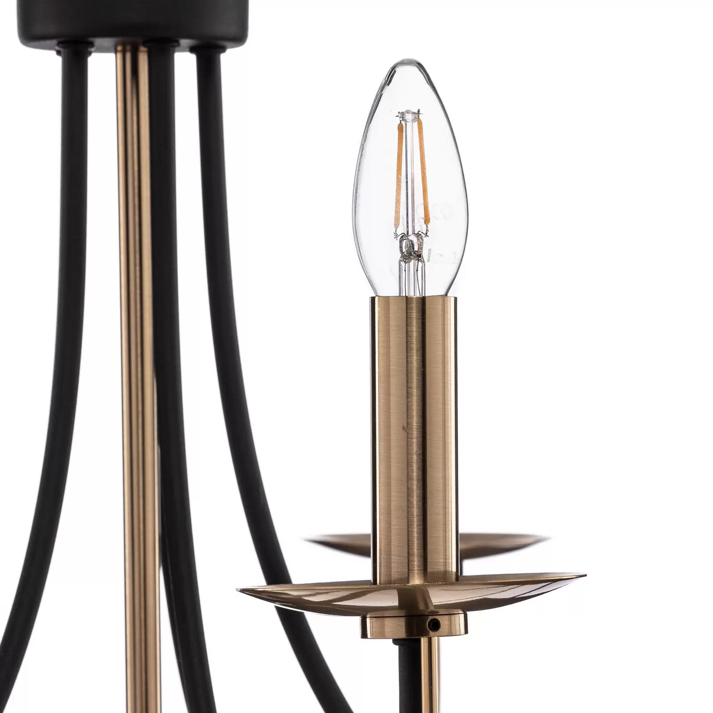 B-flokks ljósakróna Ferra forn messing fimm ljósa loftlampi loftljósalampi