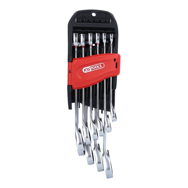 KS Tools Duo Gea Rplus skrallhringlyklasett, B-flokks, 10 hluta verkfæri