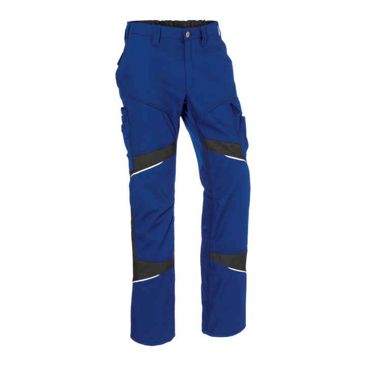 B-grade Kübler Activiq work trousers, cotton, blue/black, with reflective elements, waist trousers