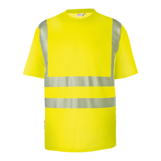 Kübler stuttermabolur í B-flokki, Reflectiq PSA 2, gulur með mikilli sýnileika, stíll 5043, stærð S, með mikilli sýnileikavesti