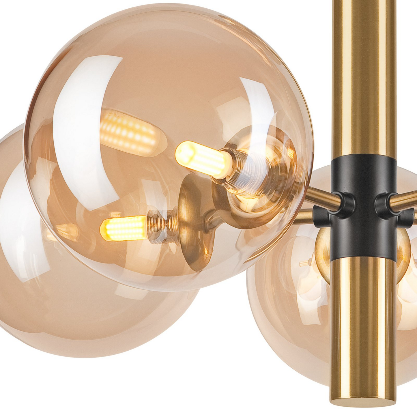 B-Ware Lamkur Lighting Natalia Deckenleuchte Lampe Glasleuchte Gold 5 Flammig Glas