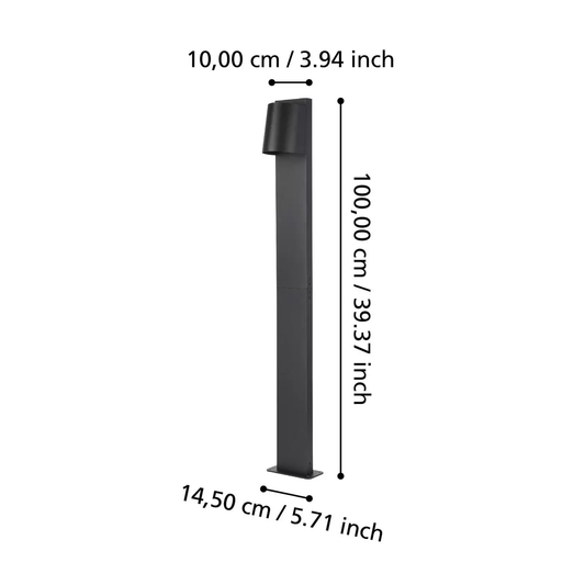 B-flokks Eglo LED götuljós Stagnone í svörtu, standljós, lampi, kastljós