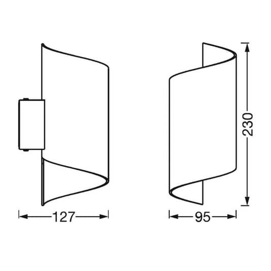 B-lager Ledvance Smart+ veggljós Wi-Fi Orbis Wall Twist svart veggljós 12 stk. 