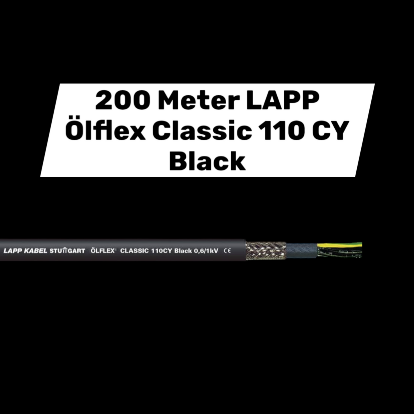 B-grade Lapp Ölflex Classic 110 Cy Black control cable, 200 meters