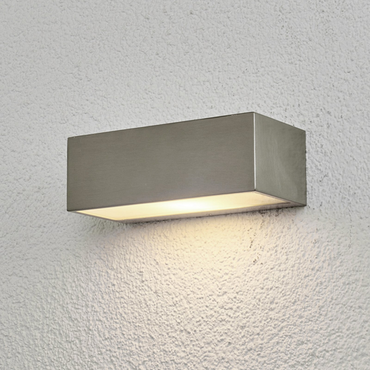 B-grade Lindby square stainless steel outdoor wall light Leonora garden light patio light 