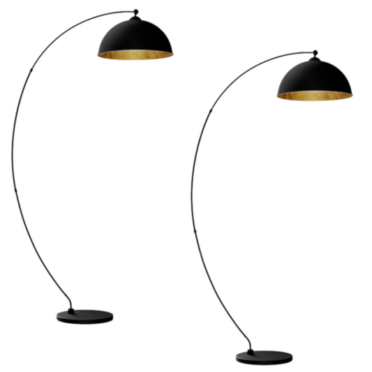 B-grade Lindby curved floor lamp Jonera black gold standing lamp floor lamp 2 pieces