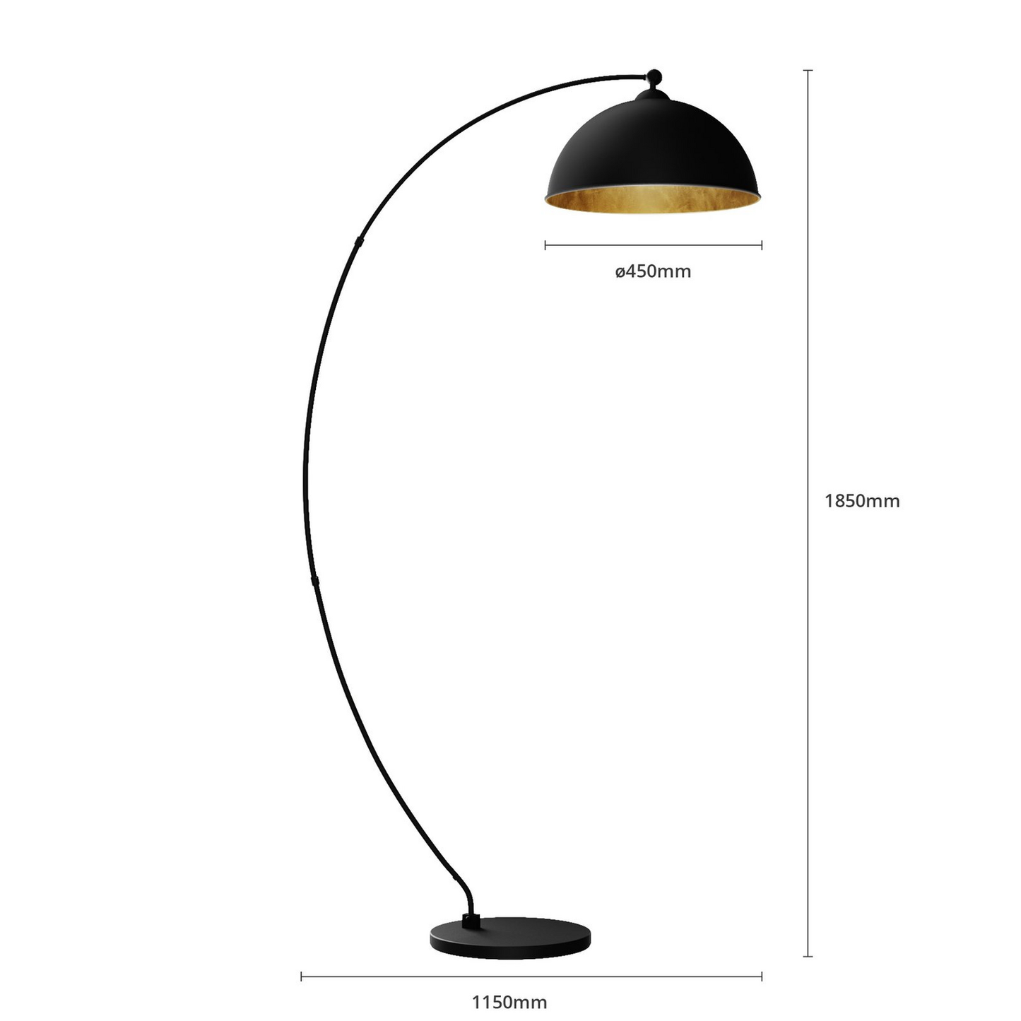 B-grade Lindby curved floor lamp Jonera black gold standing lamp floor lamp 2 pieces
